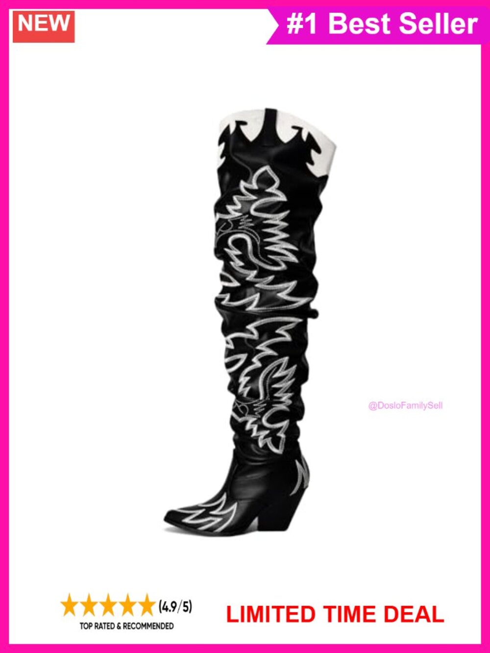 Cape Robbin Western Thigh High Over The Knee Cowboy Boots Chunky Block Heel